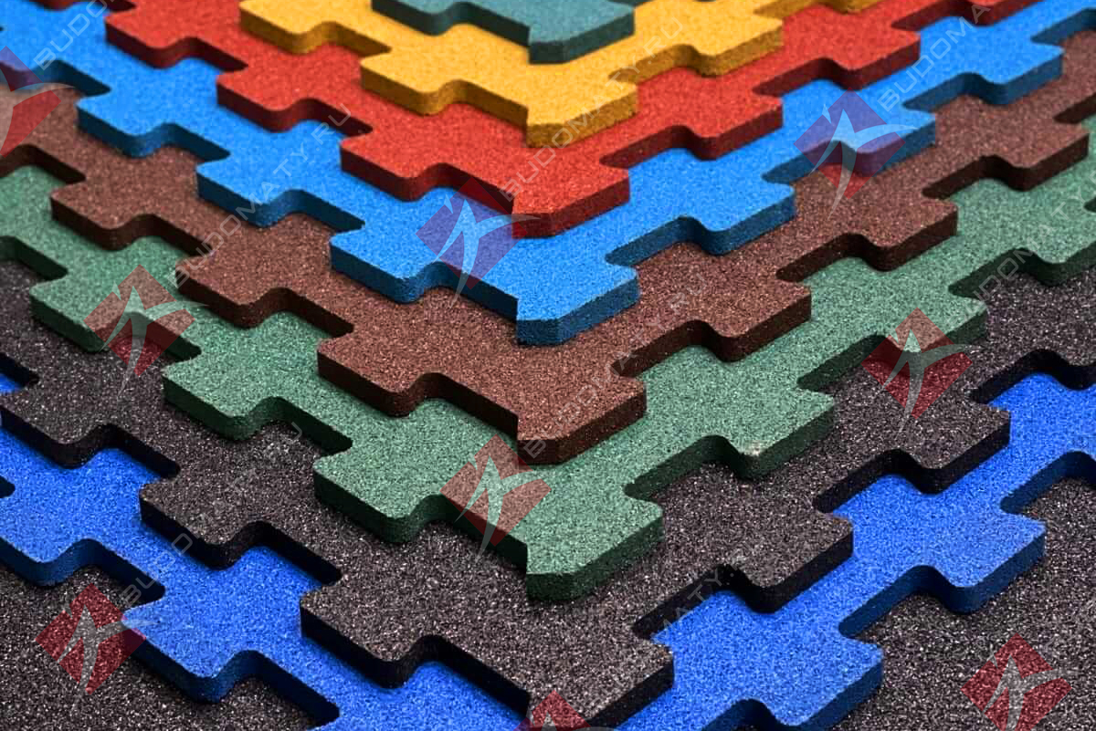 Резиновое покрытие Puzzle 1000×1000×10 мм. Доставка в Уфу.